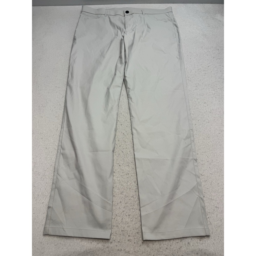 Greyson Pants Mens 38x32 Gray Performance Microfiber Golf Chino Flag Casual